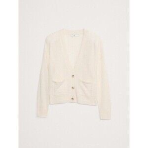 Banana Republic Cozy  Cashmere  button front sweater size M Cream